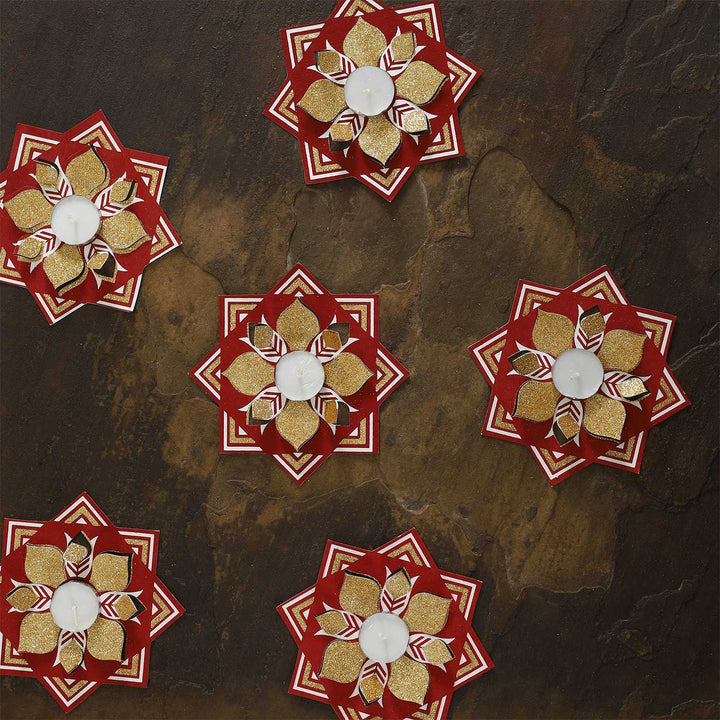Handmade Mandana Rangoli Design Paper Tealight Holder