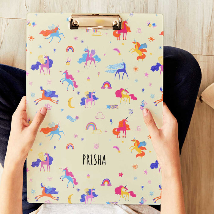 Personalized Magical Unicorn Theme Acrylic Clipboard
