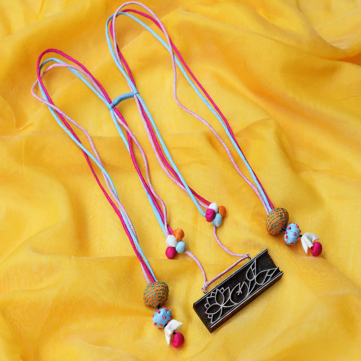 Handmade Textile Art Square Parrot Charm Dupion Silk Fabric Necklace