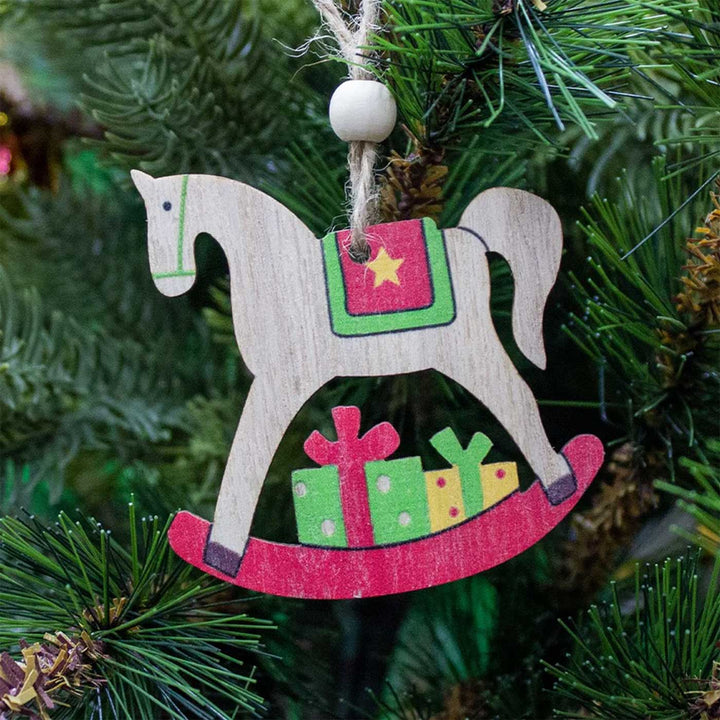 Handmade Wooden Wonders Ornaments For Christmas Tree Decoration | Set Of 4