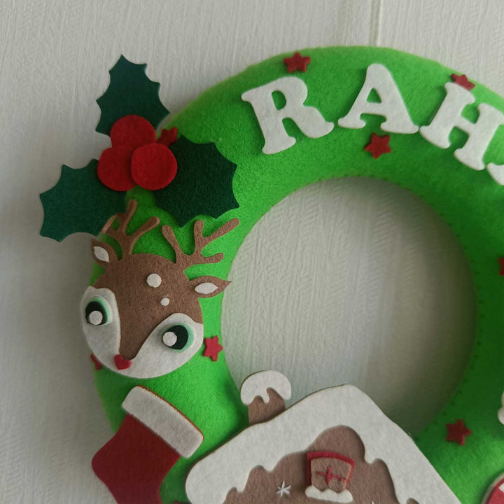 Personalized Handmade House Of Holday Cheers Wreath Name Hanging