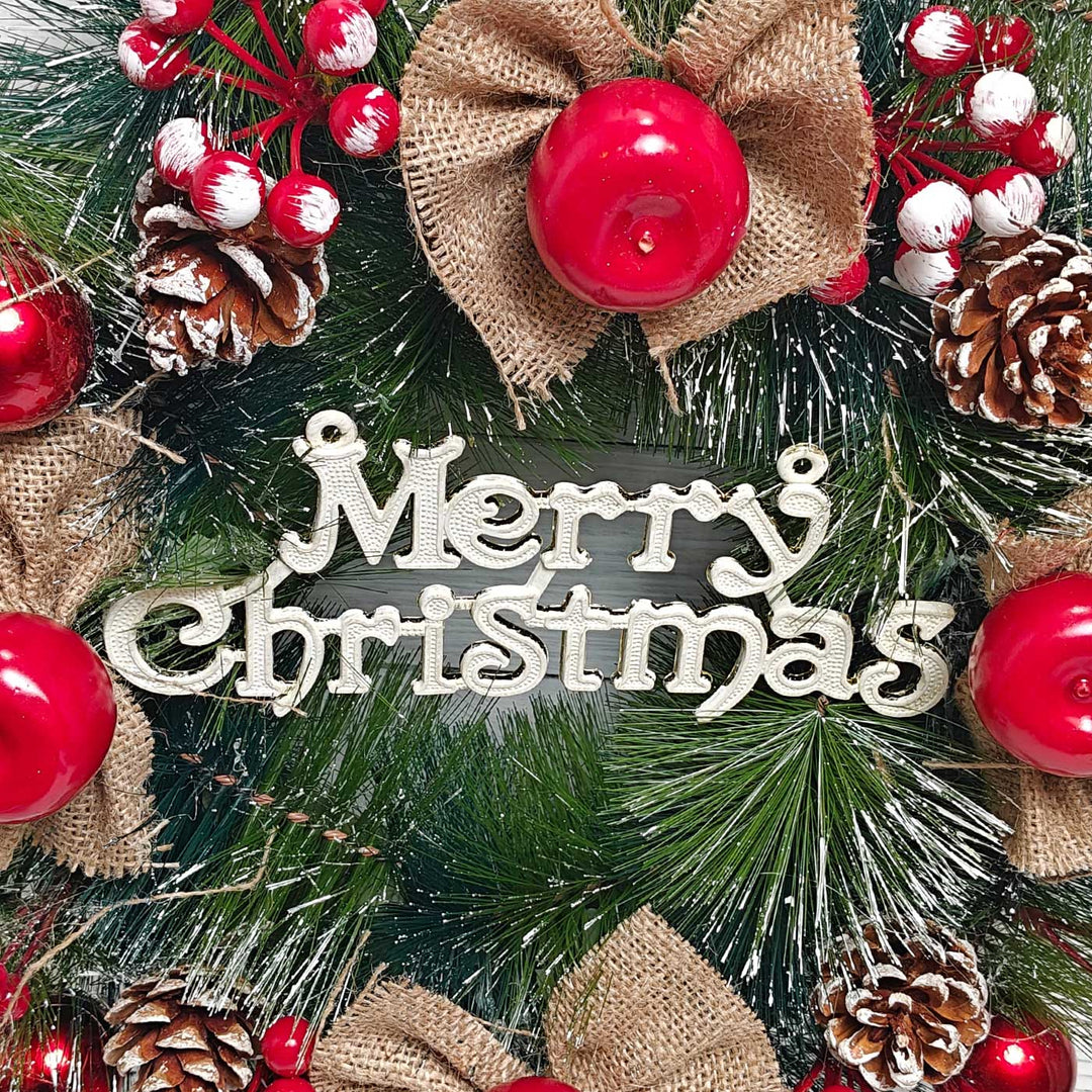 Handmade Rustic Cherry Apple Plastic Wreath