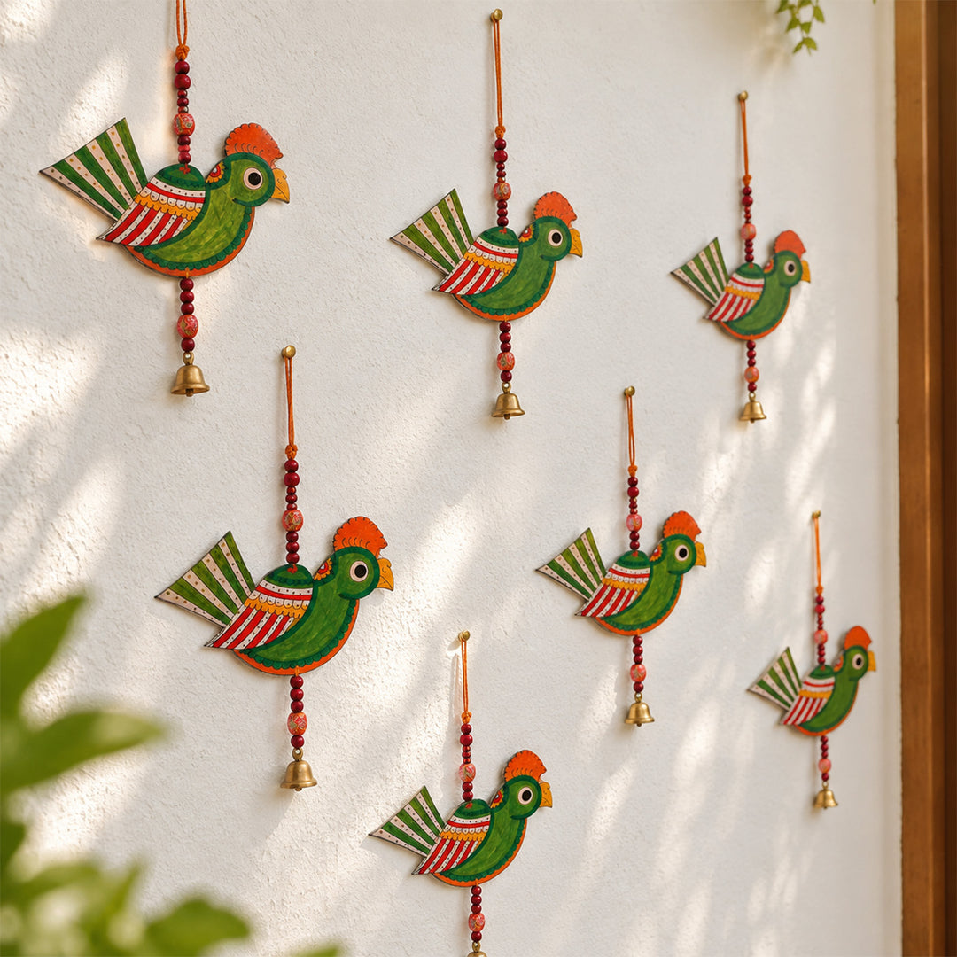 Tholu Bommalata Parchment Leather Birds Hangings - Pack of 2