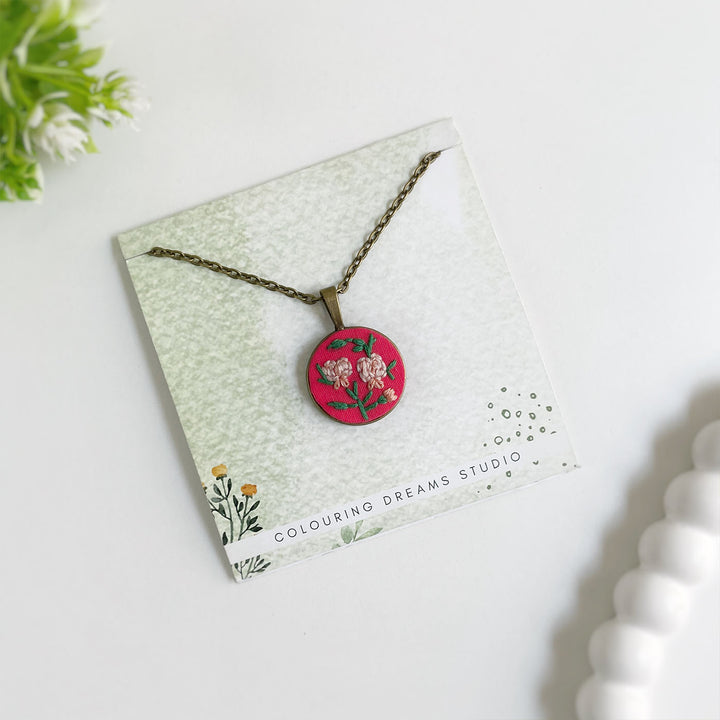 Hand Embroidered Floral Affair Antique Finish Necklace