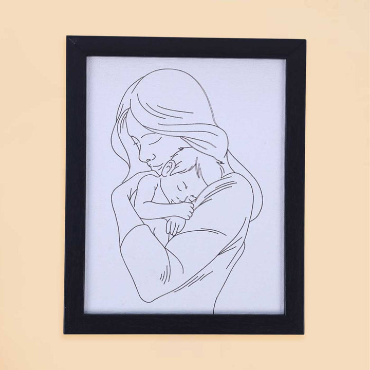 Pre Marked Mother & Baby Painting MDF Wood DIY Kit