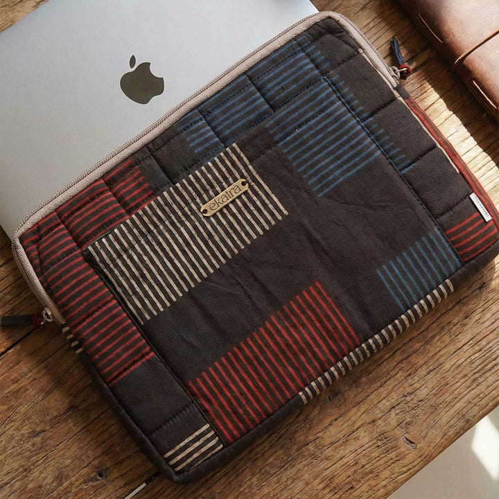 Handmade Sustainable Ink Lines Laptop Sleeve