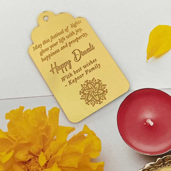 Personalized Engraved Acrylic Diwali Gift Tags | Set Of 10