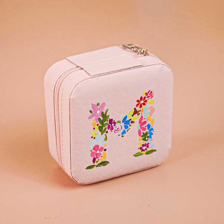 Personalized Handmade Floral Theme Leather Jewellery Box