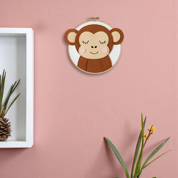 Handmade Monkey Theme Felt Wall Hoop