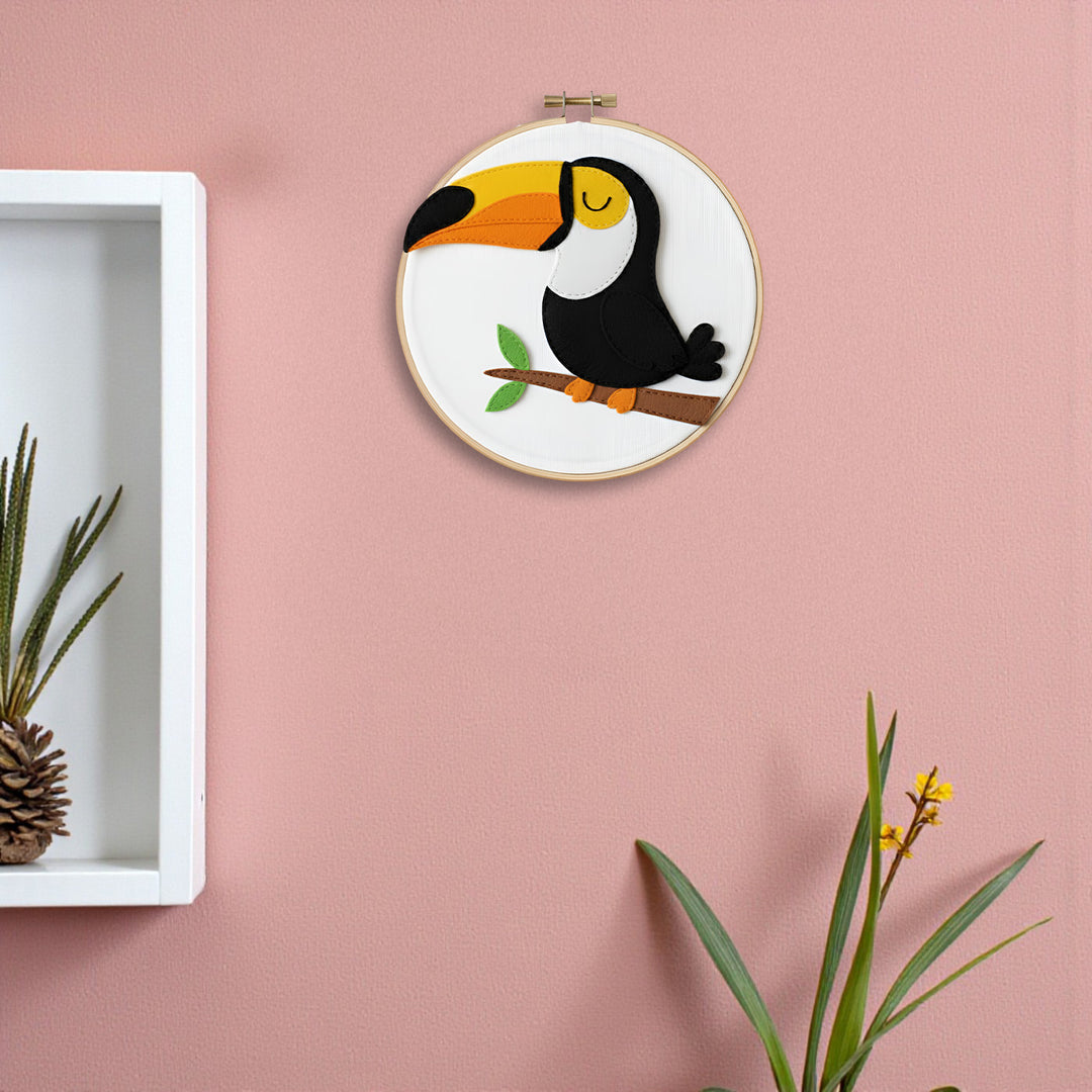 Handmade Toucan Theme Felt Wall Hoop