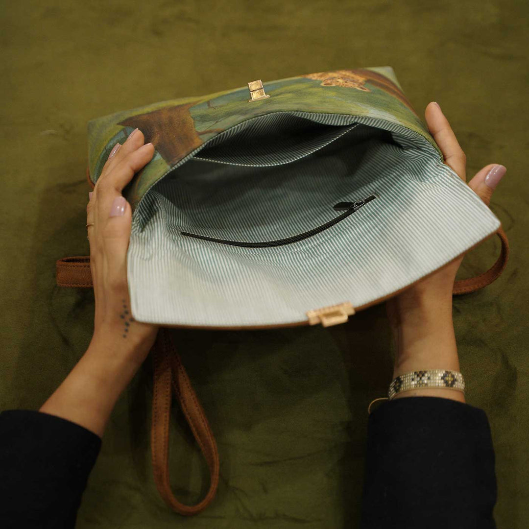 Hand-Painted Free & Fierce Shoulder Bag