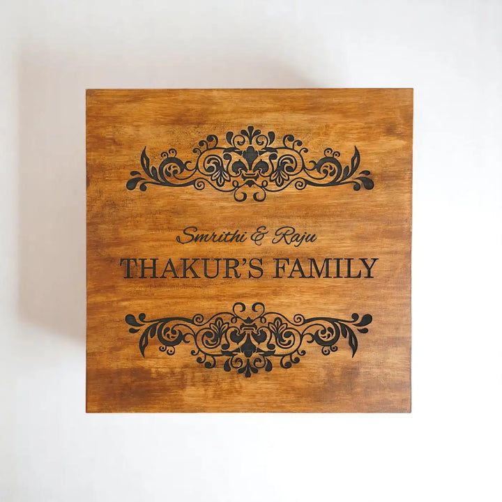 Personalized Handmade Minimal Swirl Design Wooden Name Plate