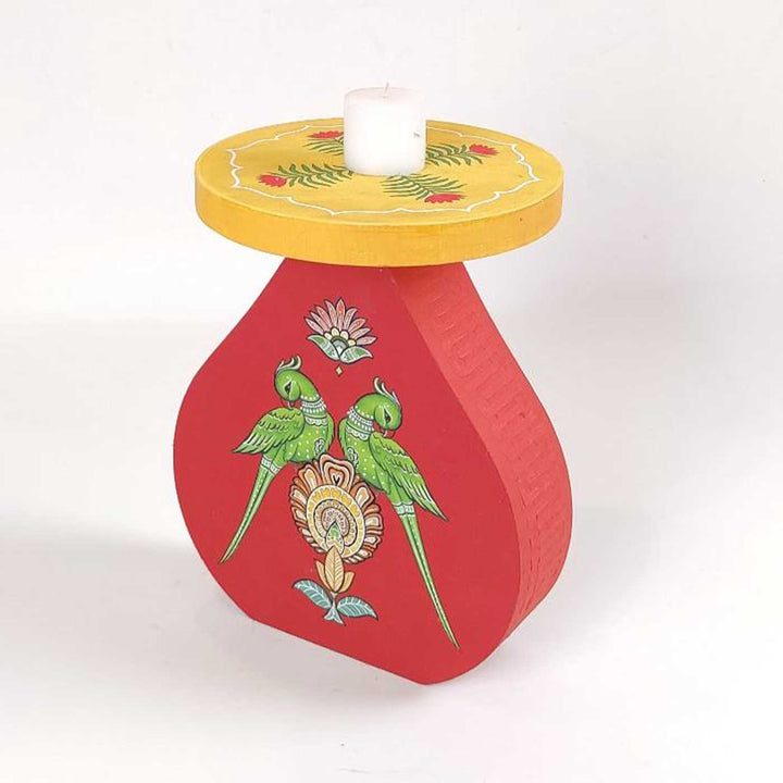 Hand-Painted Shuk Wooden Candle Holder
