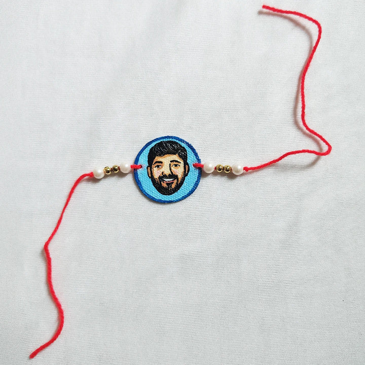 Photo Personalized Hand-Painted Round Caricature Rakhi