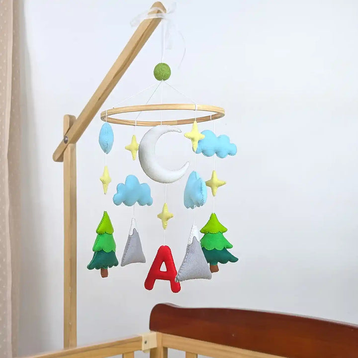 Personalized Handmade Starry Night Felt Cot Mobile