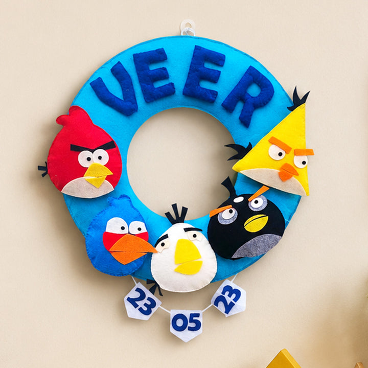 Personalised Angry Birds Felt Name Plate