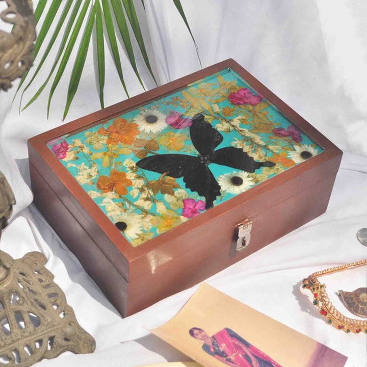Personalized Butterfly Theme Wooden Trinket Box