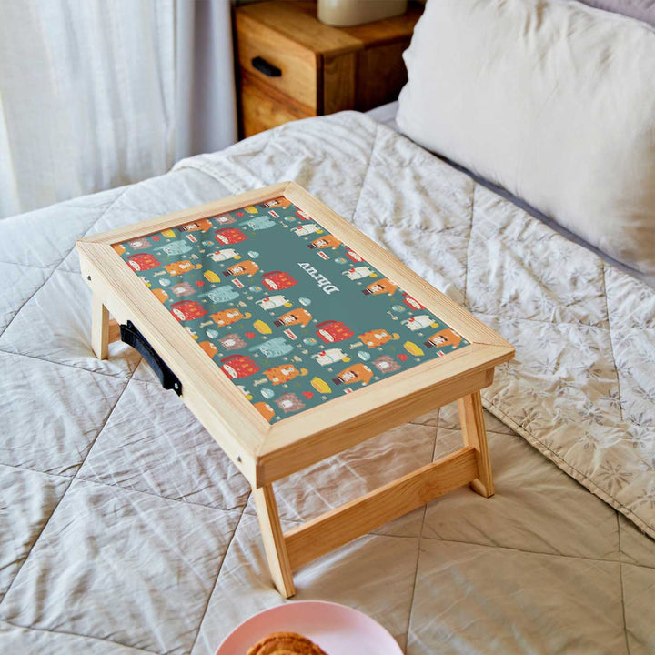 Personalized Kitty Cat Theme Wooden Foldable Desk