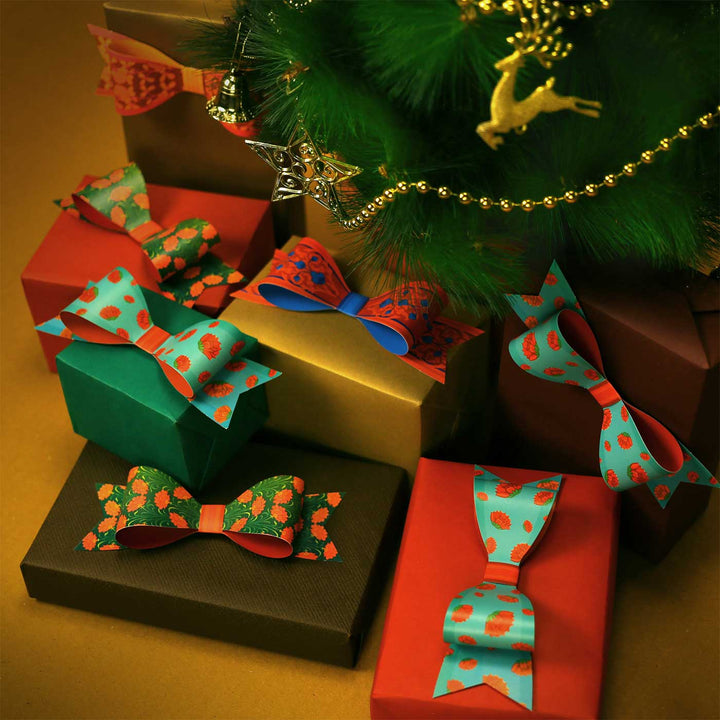 Handmade Printed Paper Bows DIY Kit | Set Of 12