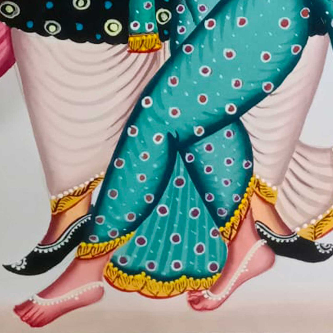 14 x 22 Inch | Sacred Milan | Original Hand Painted Kalighat Painting | Natural Colors On Paper