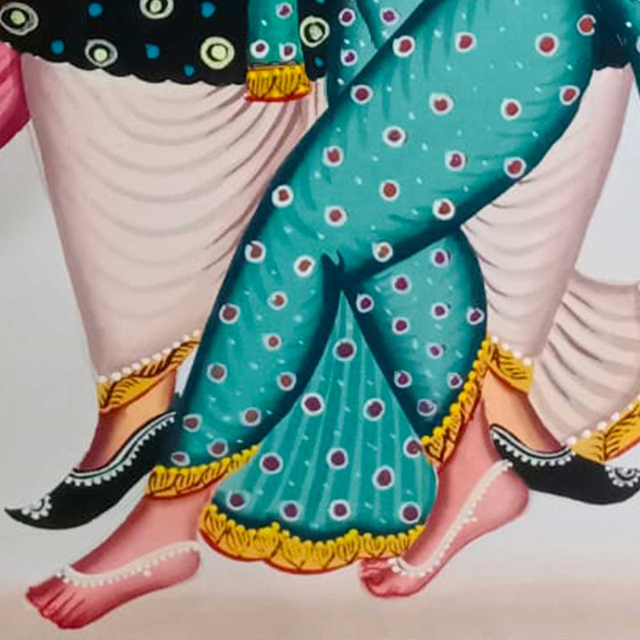 14 x 22 Inch | Sacred Milan | Original Hand Painted Kalighat Painting | Natural Colors On Paper
