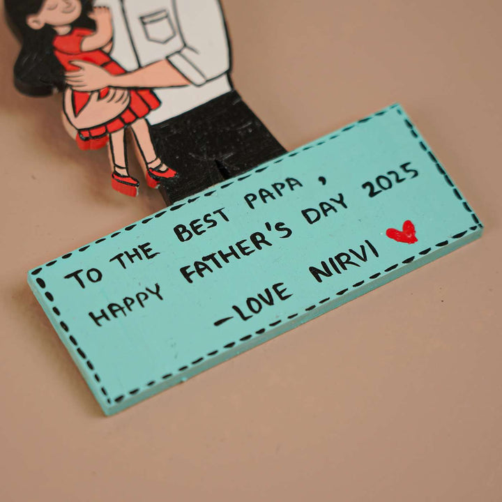 Personalized Caricature Cutout MDF Wood Fridge Magnet For Fathers