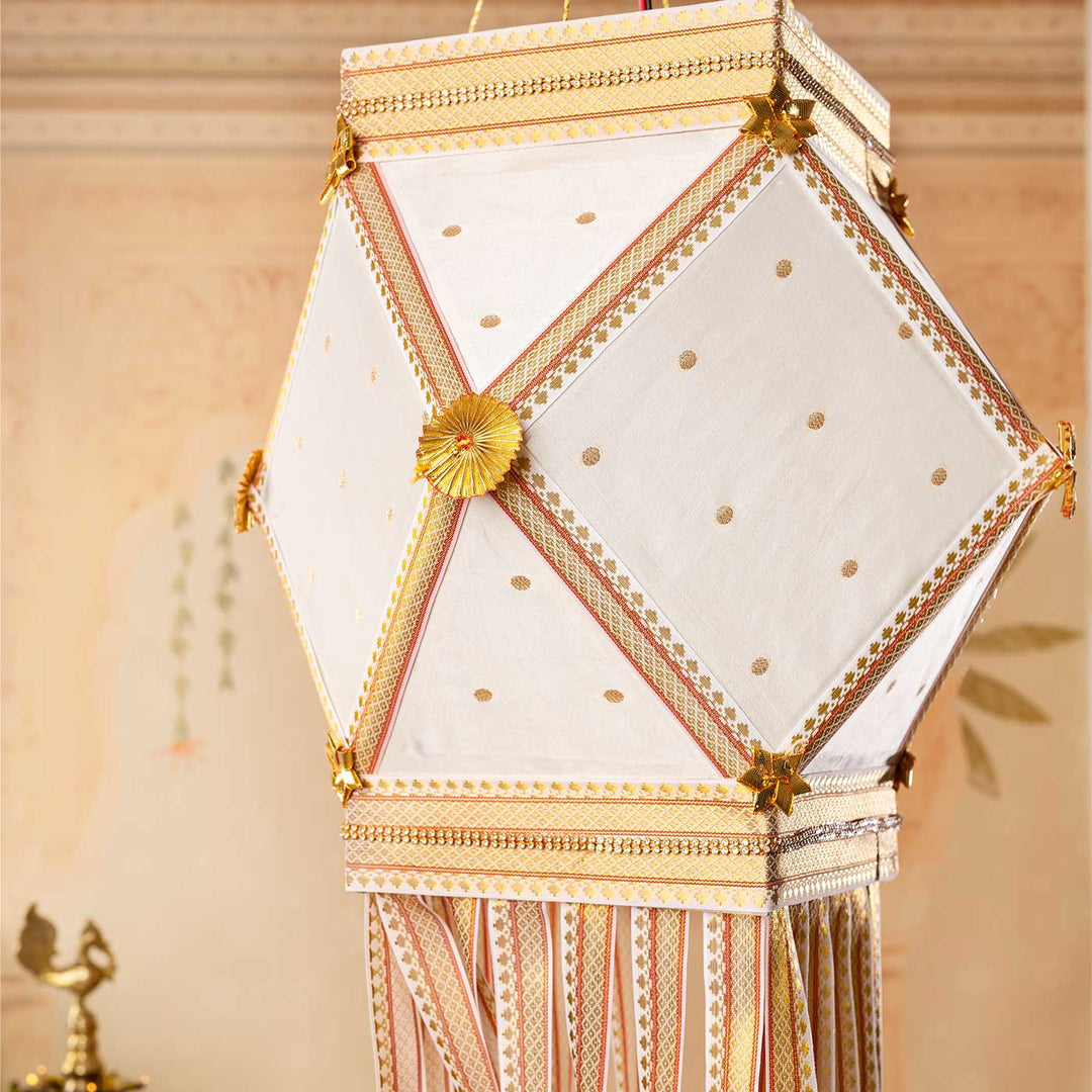 Handmade Decorative Nirmal Chanderi Premium Silk Fabric Akash Kandil/Lantern