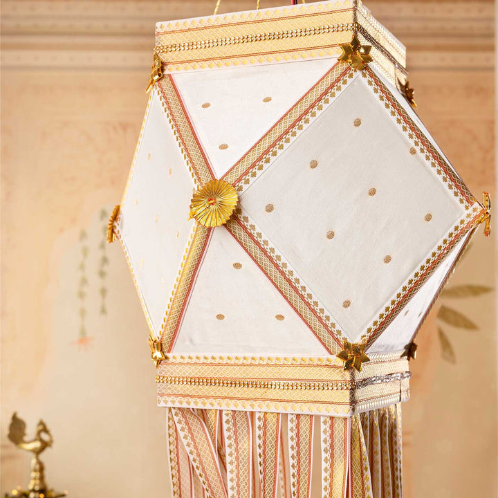 Handmade Decorative Nirmal Chanderi Premium Silk Fabric Akash Kandil/Lantern