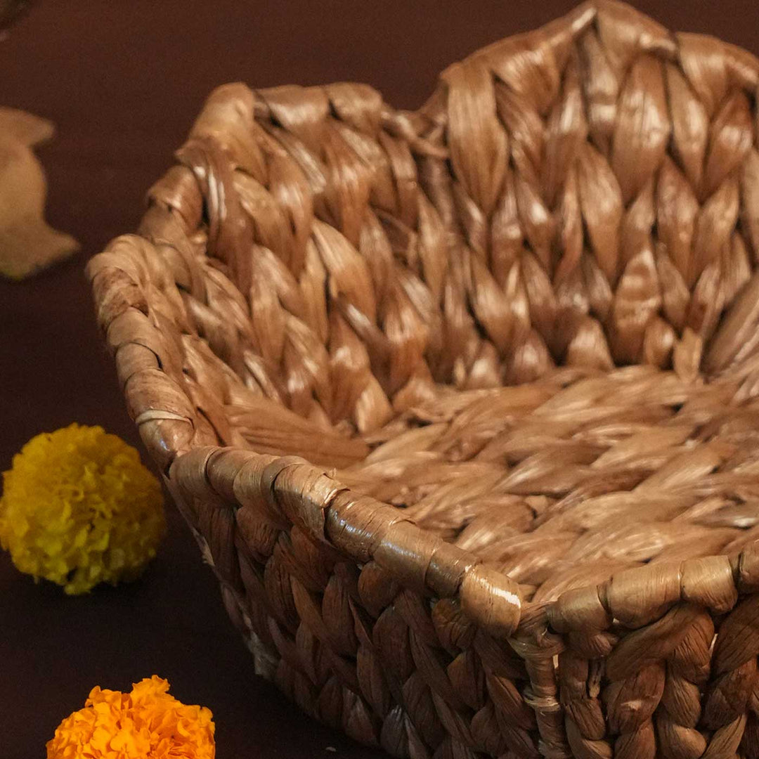 Handmade Water Hyacinth Lotus Tray