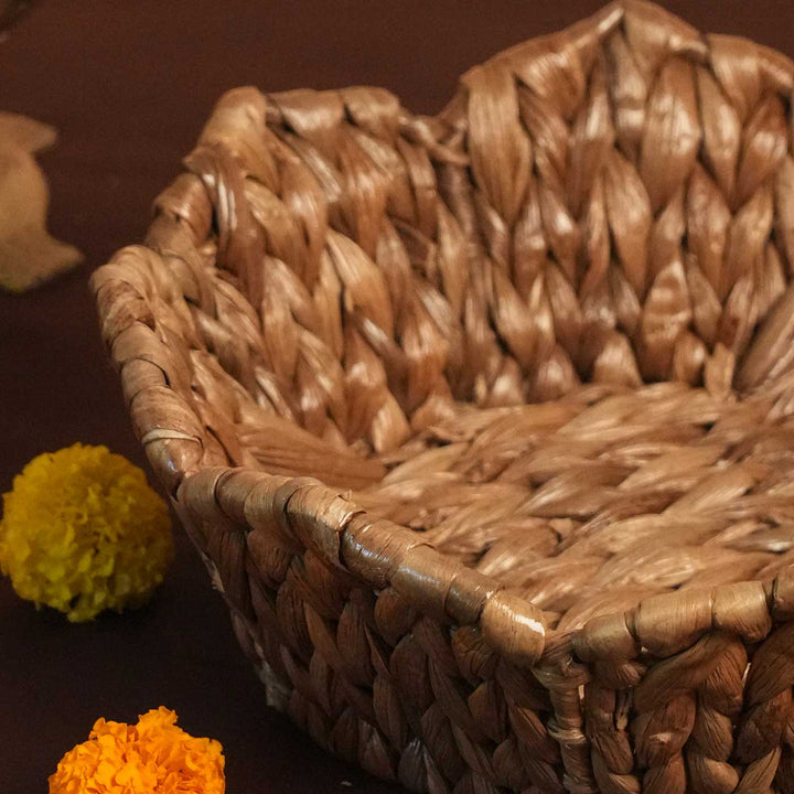 Handmade Water Hyacinth Lotus Tray
