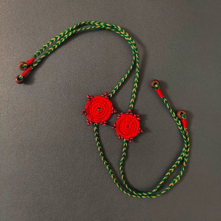 Handmade Crochet Beaded Round Ethnic Rakhi With Roli Chawal