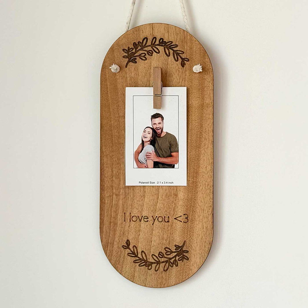 Photo Personalized "I Love You" Wooden Wall Hanging