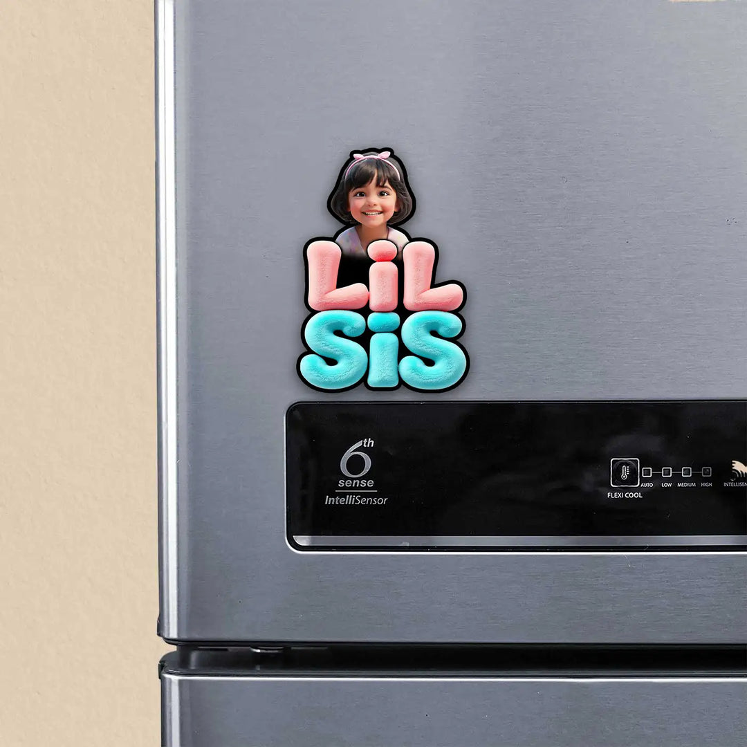 Photo Personalized "Lil Sis" Acrylic Fridge Magnet