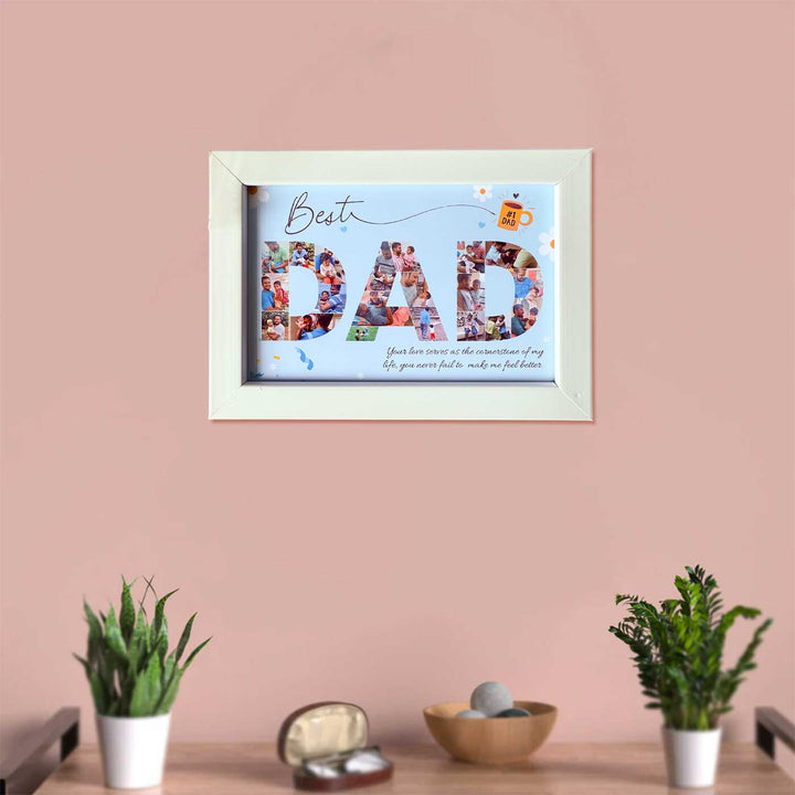 Photo Personalized "Best Dad" Wooden Framed Decorative Plaque For Fathers