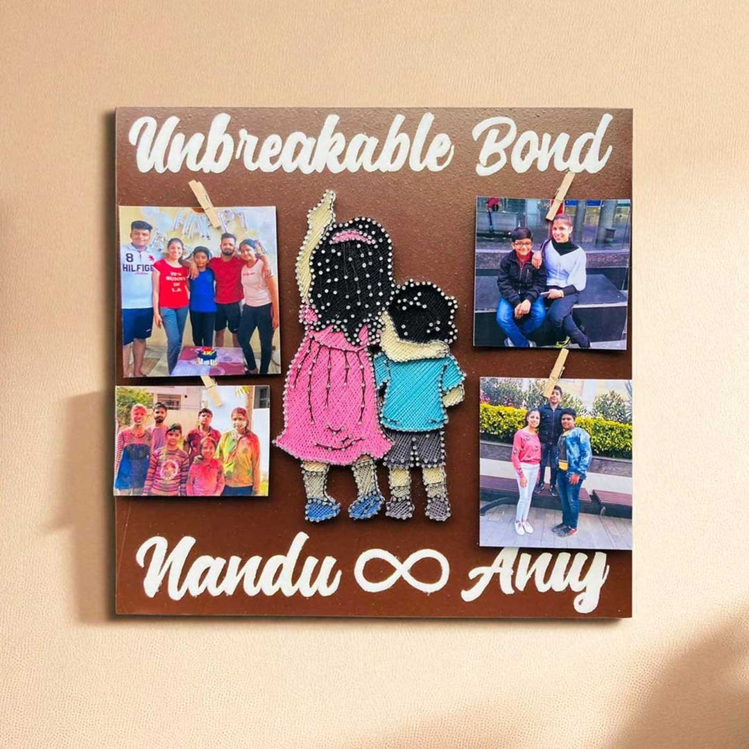 Photo Personalized Handmade String Art Unbreakable Bond Design MDF Wood Decorative Plaque