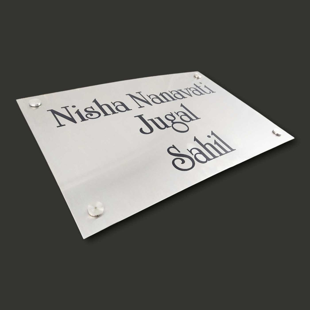 Personalized Engraved Minimalist Stainless Steel Name Plate