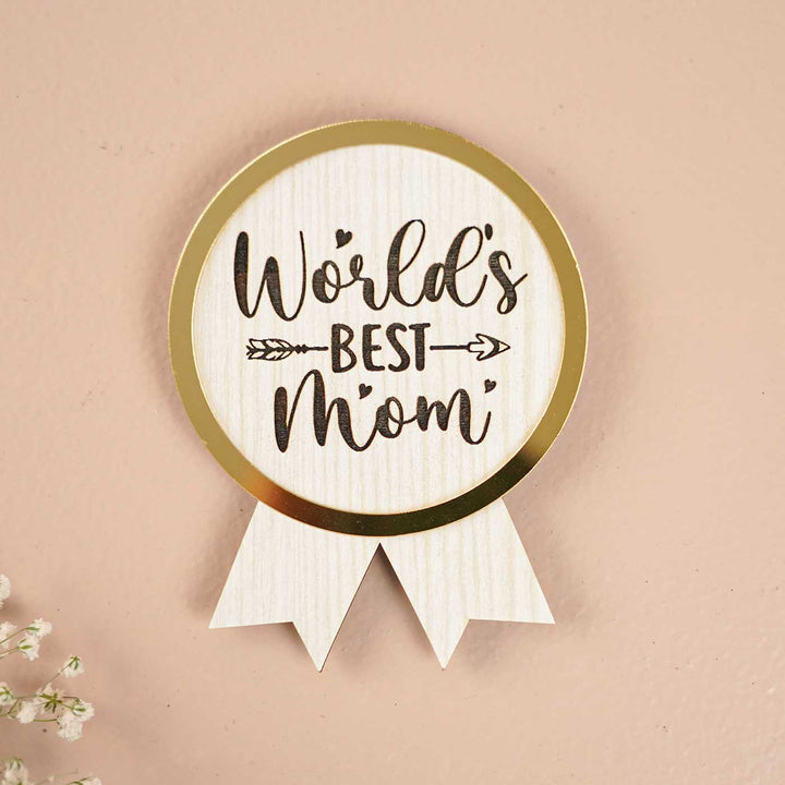 Engraved "World's Best Mom" MDF Wood Fridge Magnet For Mothers