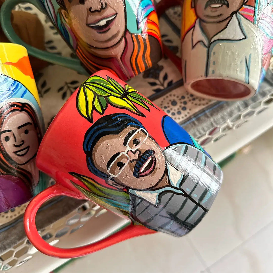 Photo Personalized Hand-Painted Pop Art Illustrated Caricature Rakhi Hamper | Includes 1 Mug, 1 Rakhi