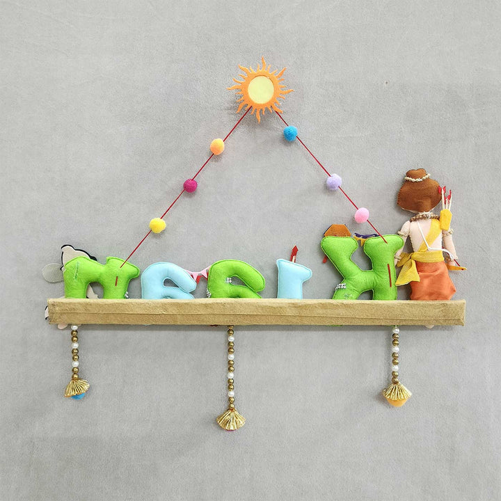 Personalized Shri Ram Ji & Hanuman Theme Felt Kids Name Plate