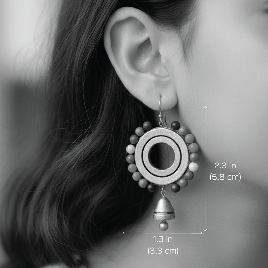 Handmade Boho Halo Terracotta Earrings