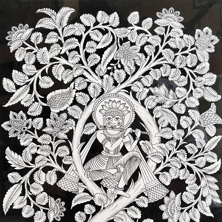 15 X 11 Inch | Krishna Tree of Life Paper Phad Painting