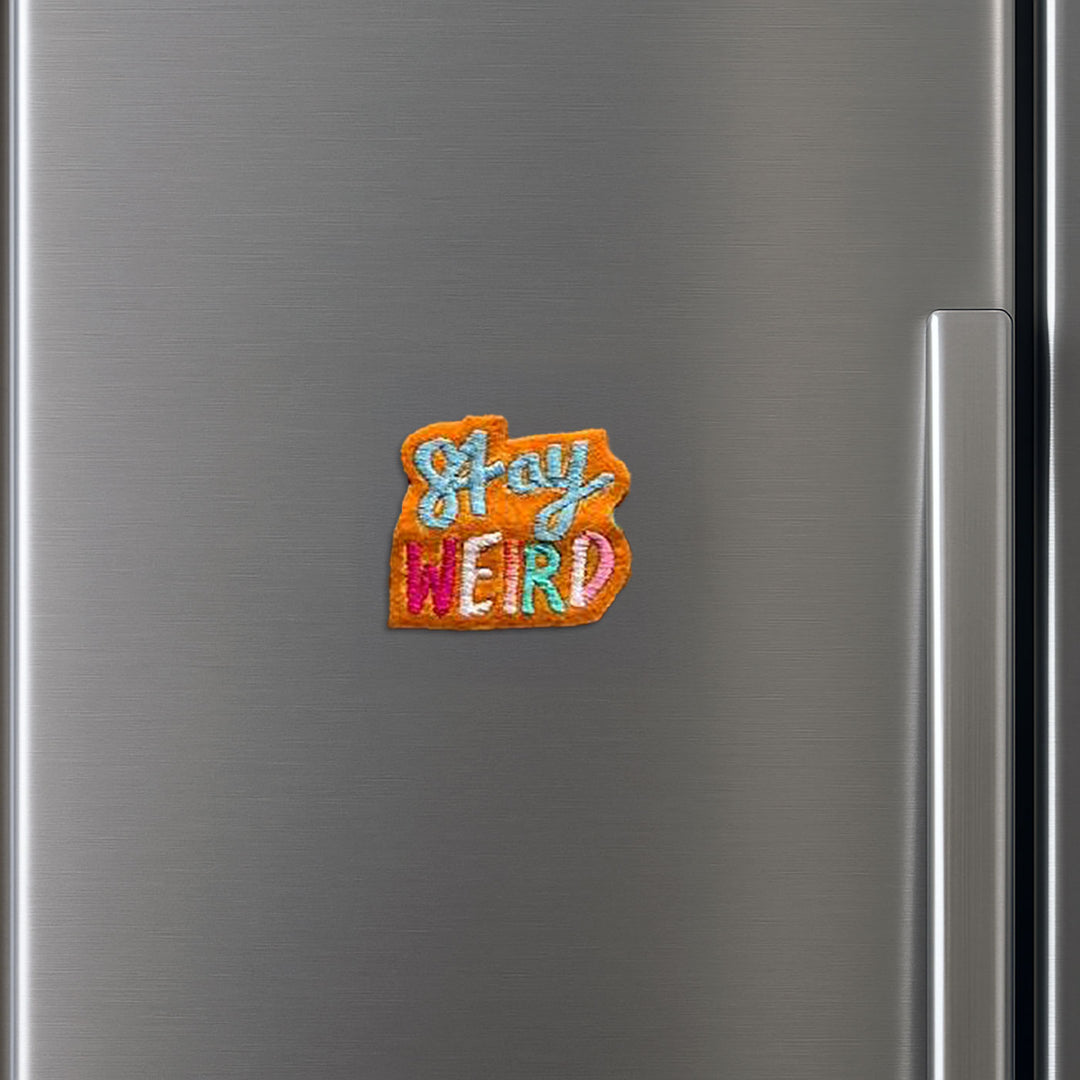 Handmade Stay Weird Felt Rakhi For Brother - Magnet on Refrigerator Door