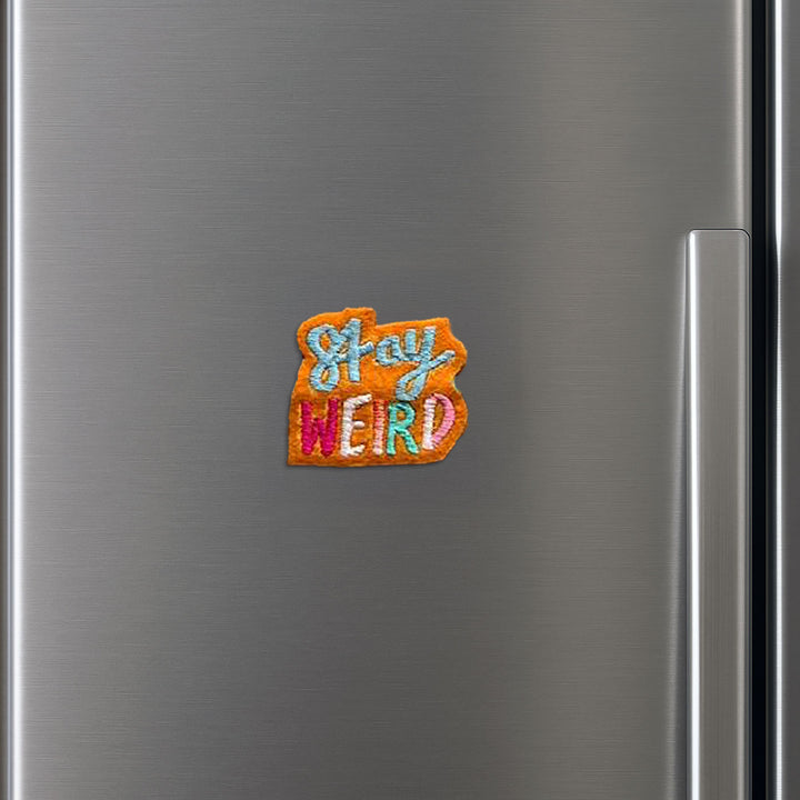 Handmade Stay Weird Felt Rakhi For Brother - Magnet on Refrigerator Door