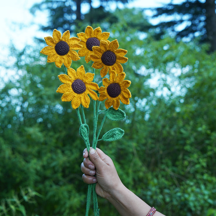 Handmade Crochet Sunflower Flower