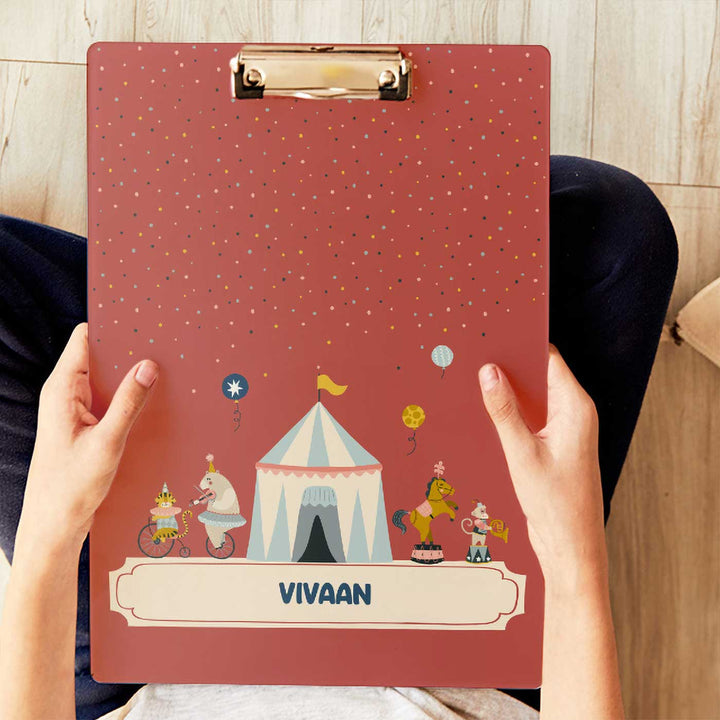 Personalized Animal Circus Theme Acrylic Clipboard