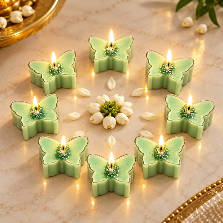 8 pc | Handmade Butterfly Bliss Lemongrass Scented Soy Wax Tealight Candle