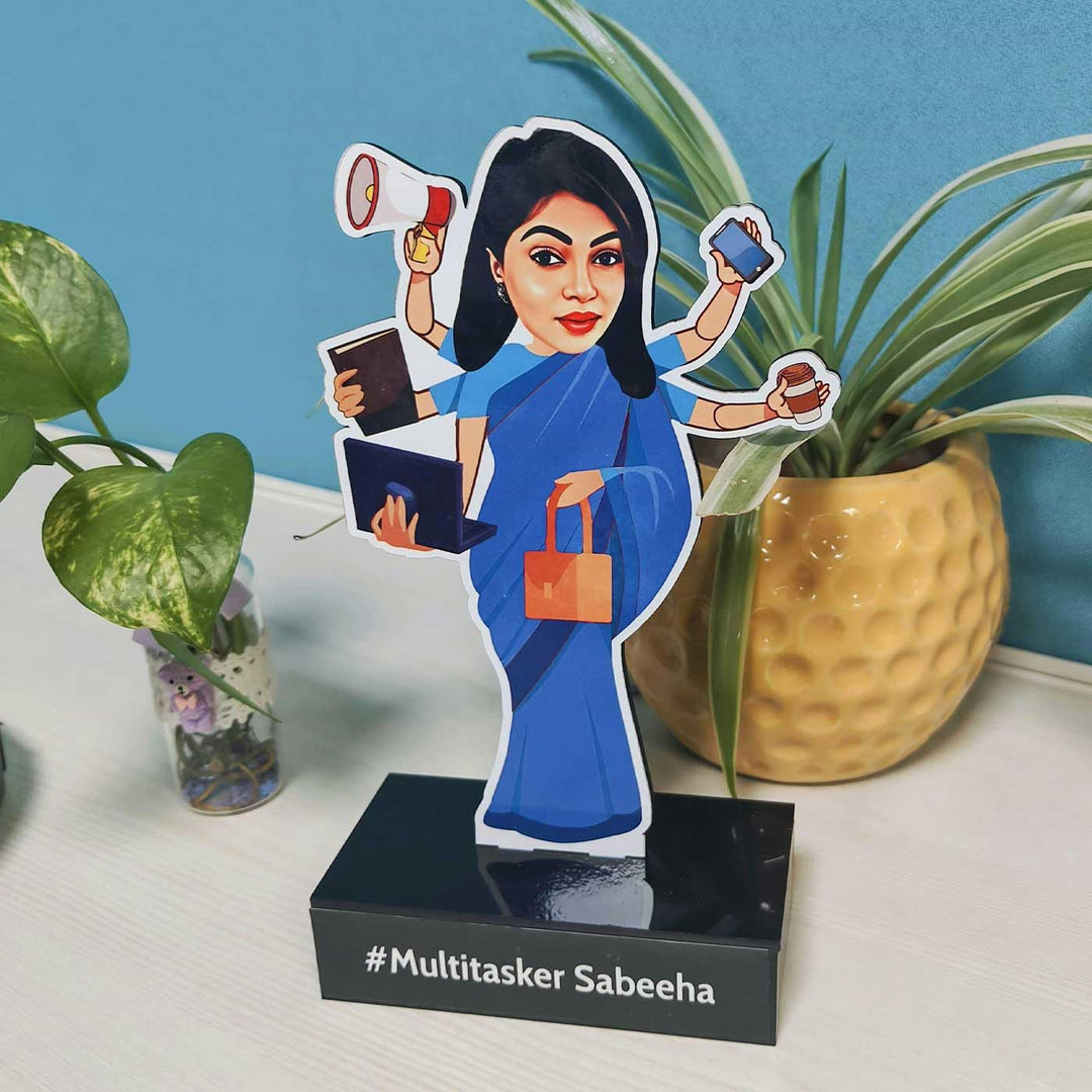 Photo Personalized Multitasker Theme MDF Wood Caricature Cutout For Mothers