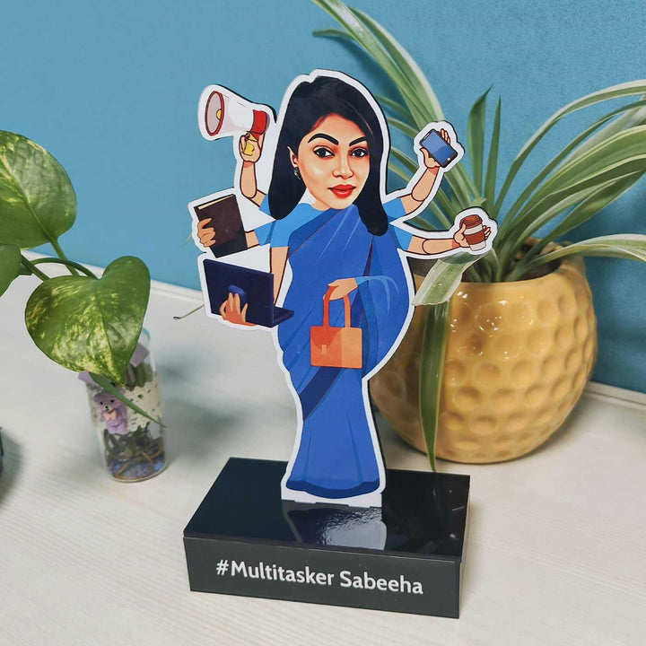 Photo Personalized Multitasker Theme MDF Wood Caricature Cutout For Mothers