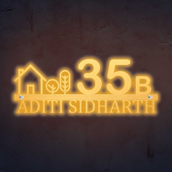 Personalized Laser Cut House Theme Steel Name Plate