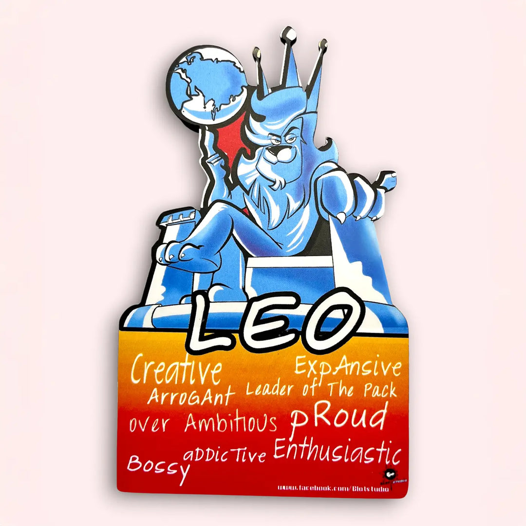 Printed Leo Zodiac Sign MDF Wood Fridge Magnet